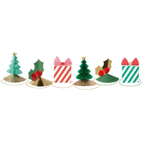 Mixed Christmas Party Hats (x 6)