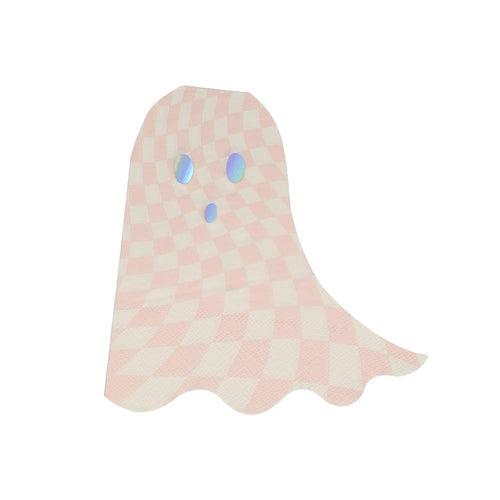 Pink Checker Ghost Napkins (x 16)