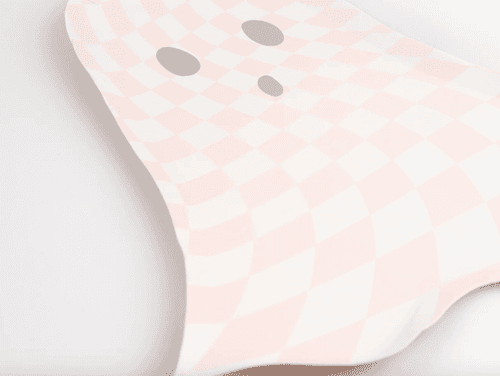 Pink Checker Ghost Plates (x 8)