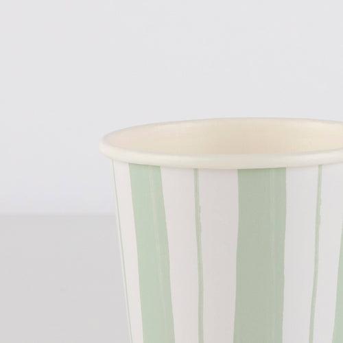 Ticking Stripe Cups (x 8)