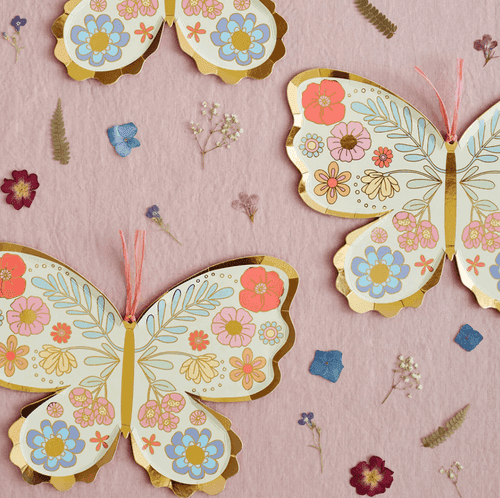 Floral Butterfly Plate (x8)