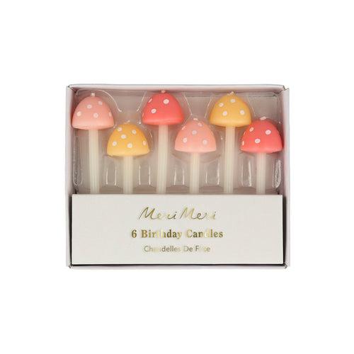 Mushroom Birthday Candles(x6)