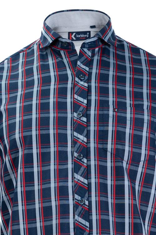 Men's Blue Red Checked Shirt