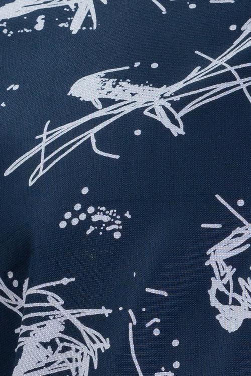 Men's Navy Blue Printed Shirt