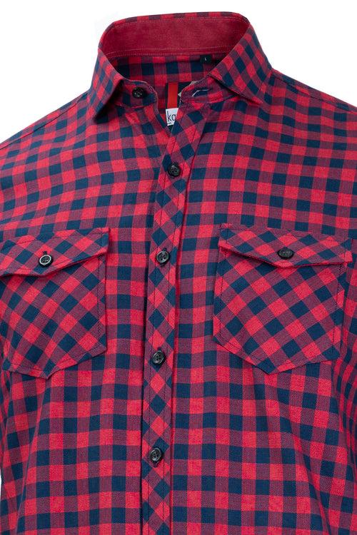 Men's Red Blue Slim Fit Shirt