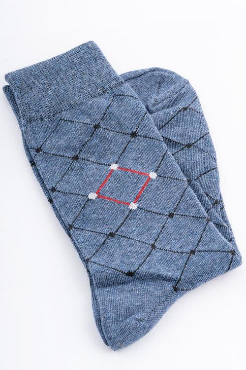 Men's Cotton Blended Blue Socks(combo set) (3 pairs)