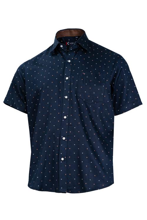 Men's Navy Blue Regular Fit Shirt