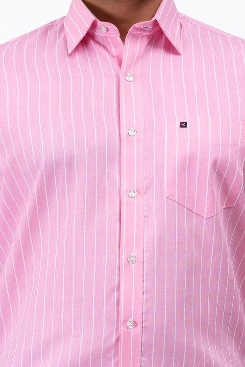 Mens  Pink White Shirt