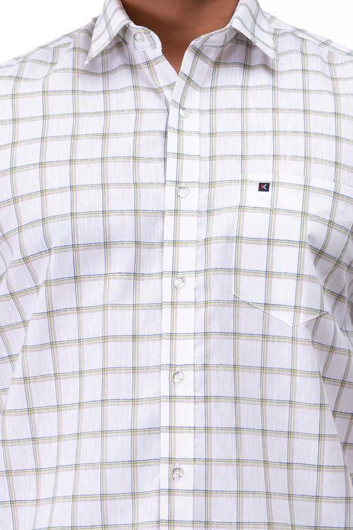 Mens  White Green Shirt