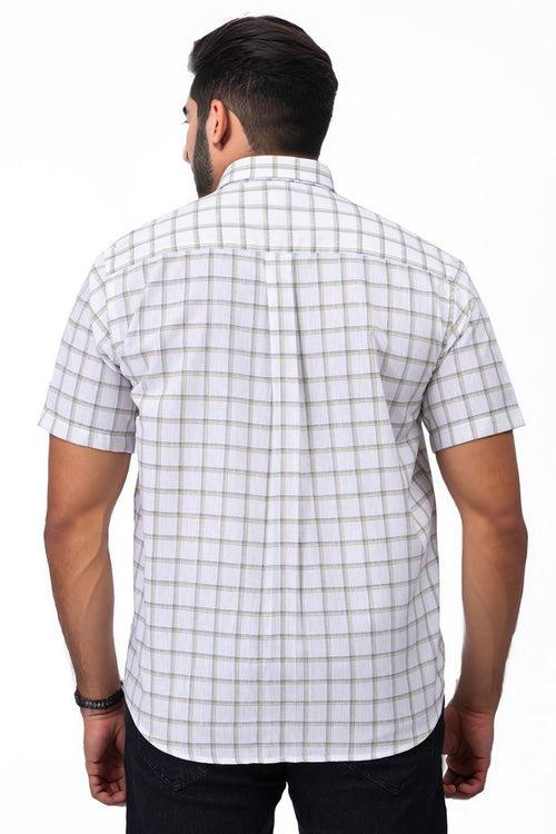 Mens  White Green Shirt