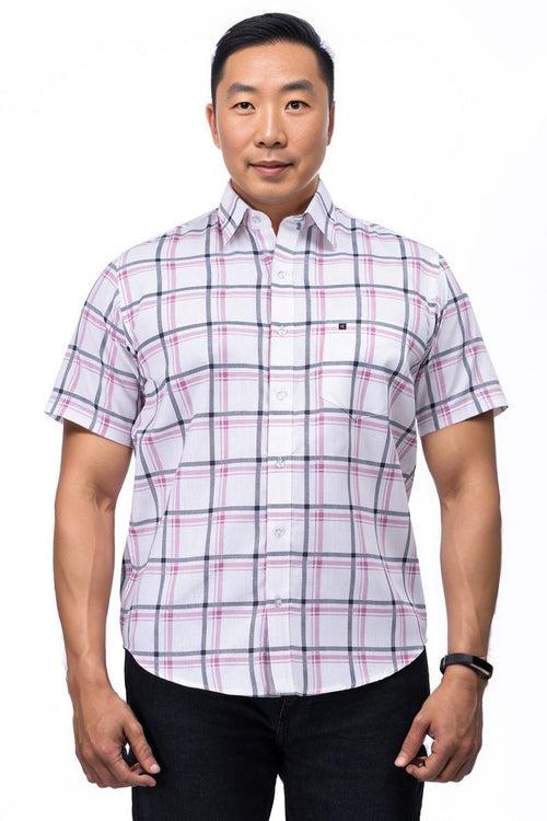 Mens White Pink Shirt