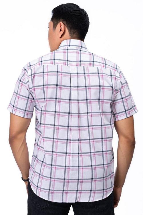 Mens White Pink Shirt