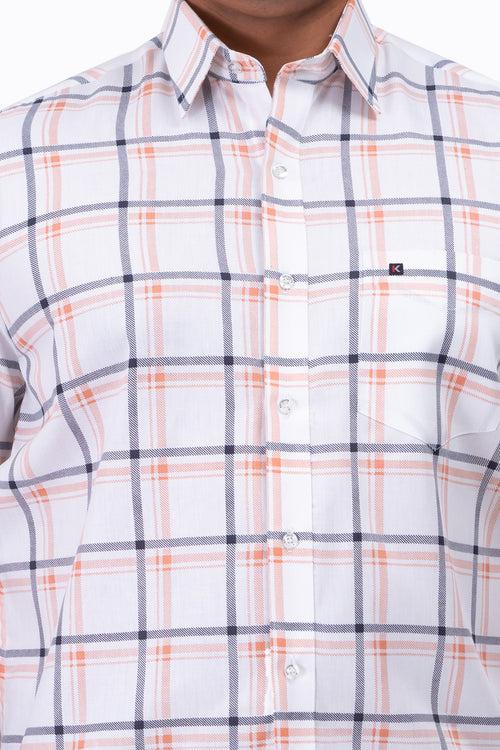 Mens White Orange Shirt