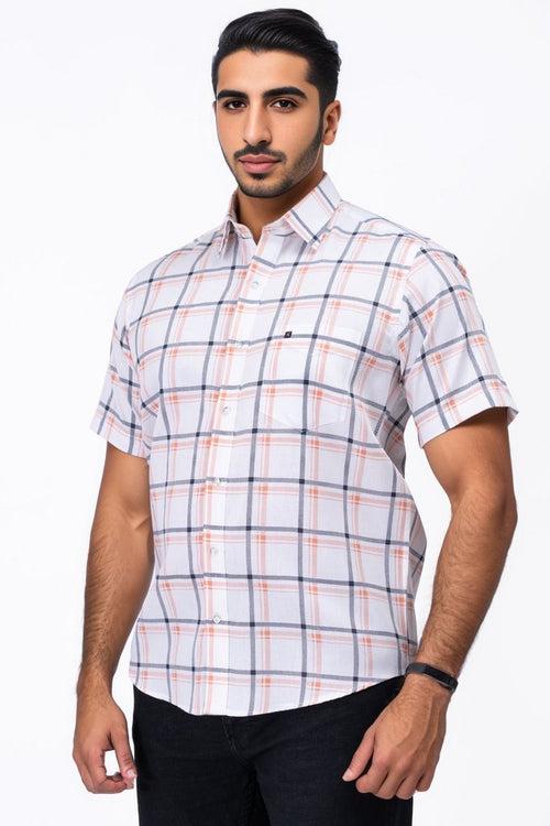 Mens White Orange Shirt