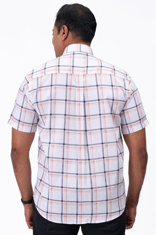 Mens White Orange Shirt