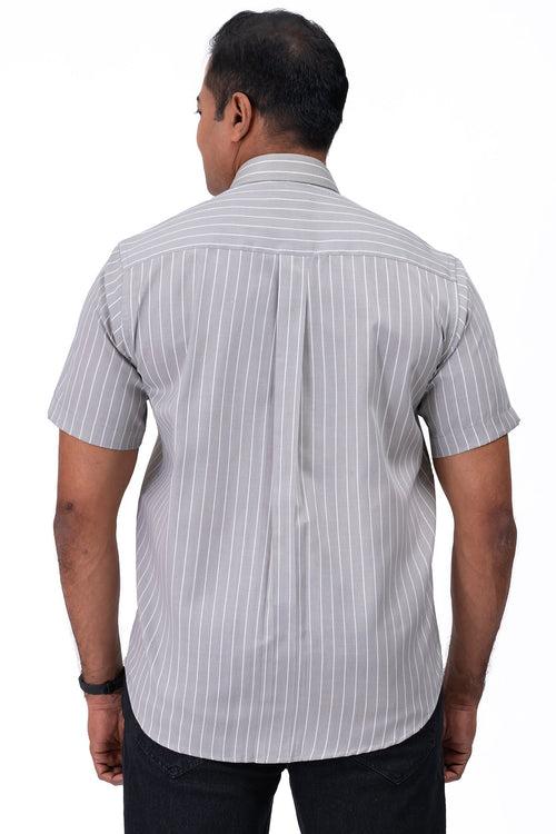 MenS Grey White Shirt