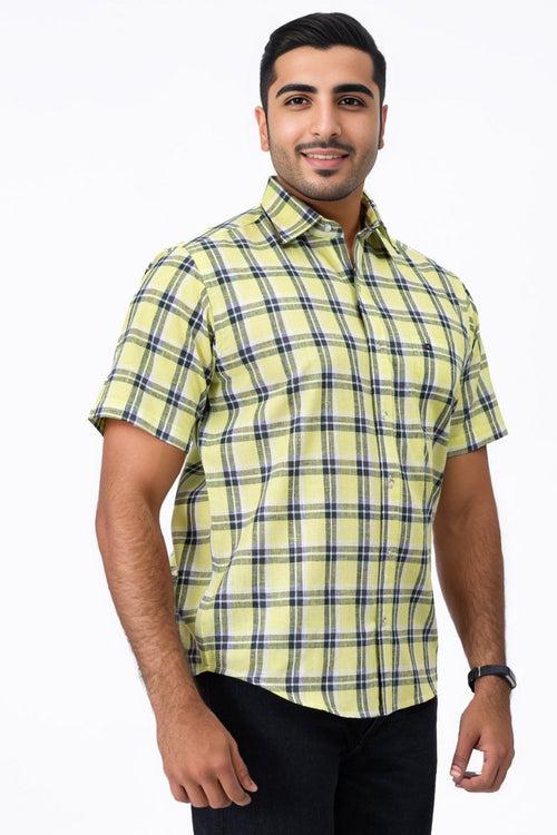 Mens Light Green Black Shirt