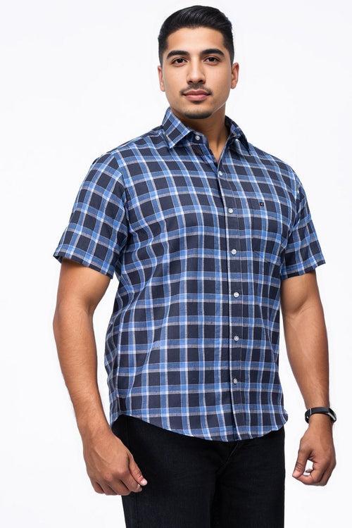 Mens Blue Grey Shirt