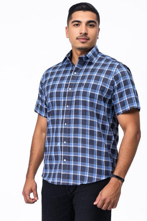 Mens Blue Grey Shirt