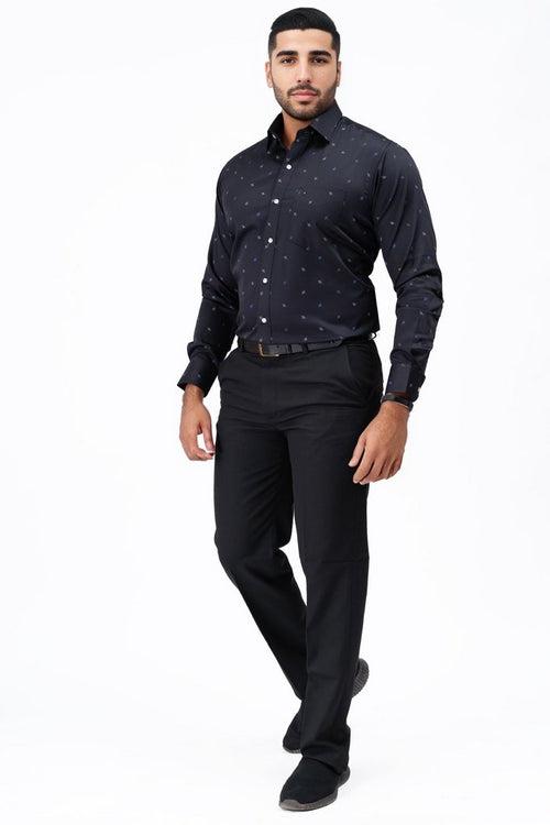 Mens Black Printed Shirt