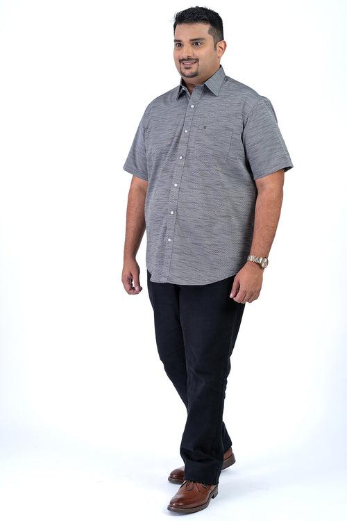 Men's Grey Black Plus Size Shirt