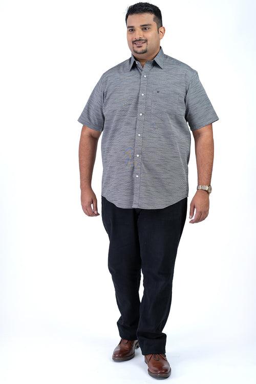 Men's Grey Black Plus Size Shirt