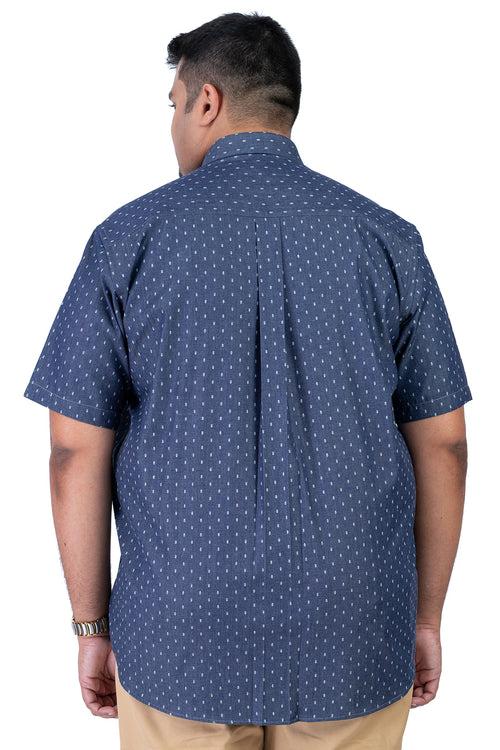 Men's Blue White Plus Size Shirt