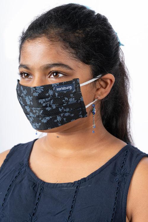 Black and Blue Junior Face Mask - Pack of 10