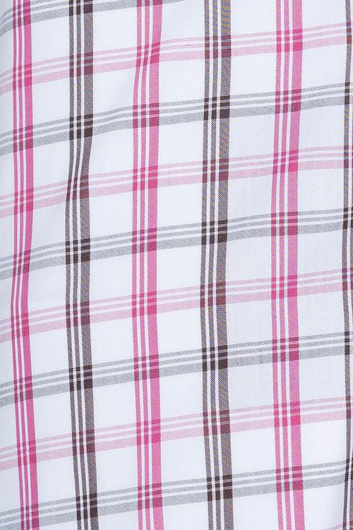 Mens White Pink Regular Fit Shirt