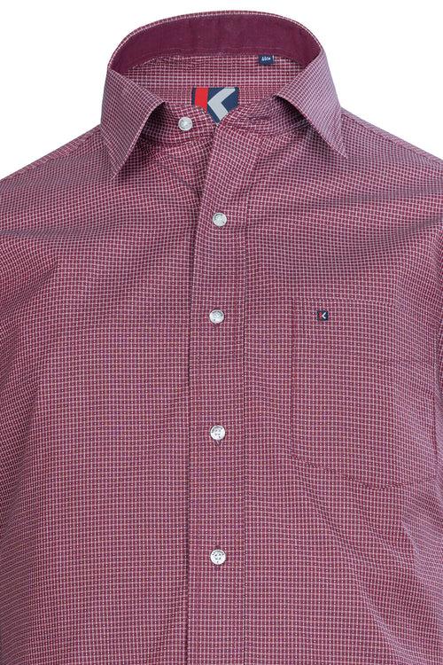 Mens Maroon Regular Fit Shirt