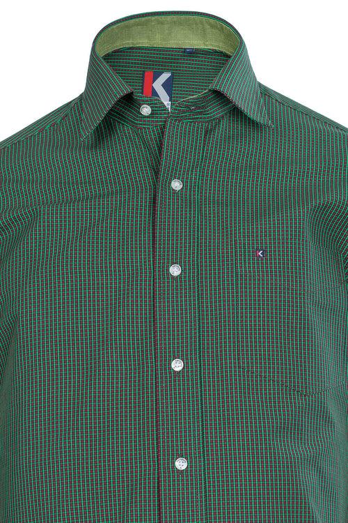 Mens Green Regular Fit Shirt