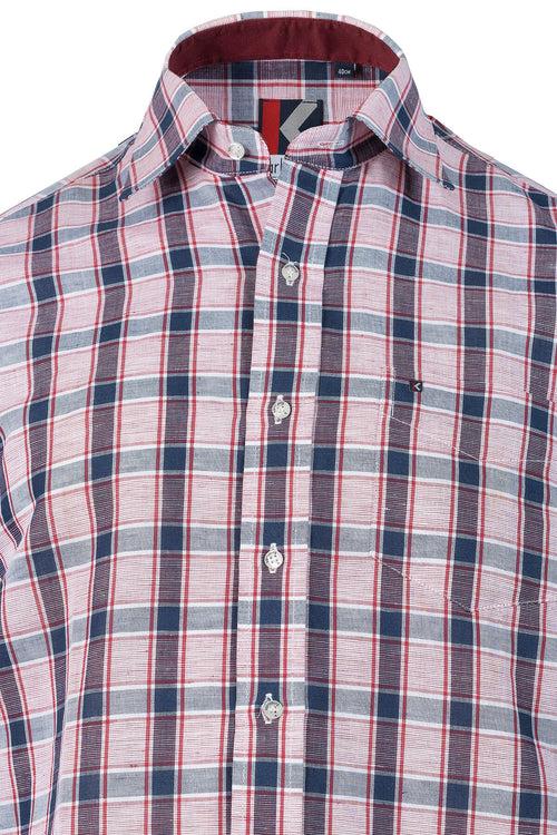 Men's Red Navy Regular Fit Shirt