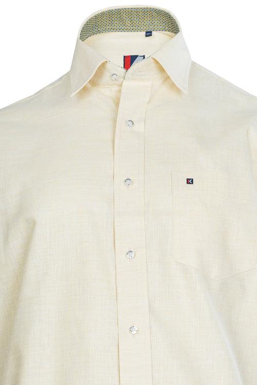 Mens Cream Regular Fit Shirt