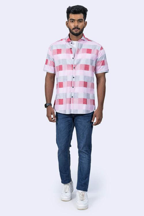 Mens Pink Cotton Shirt