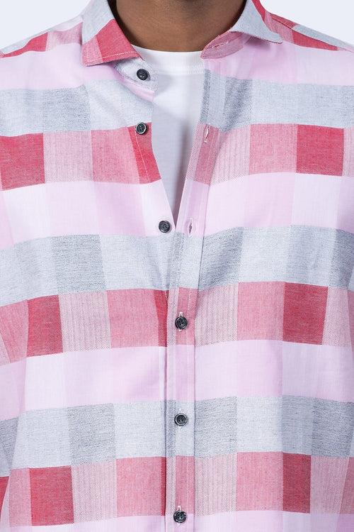 Mens Pink Cotton Shirt