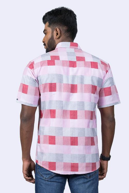 Mens Pink Cotton Shirt