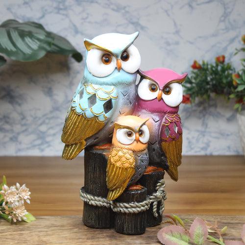 Wonderland Colorful Owls Resin statue, table decoration, home décor, gifting