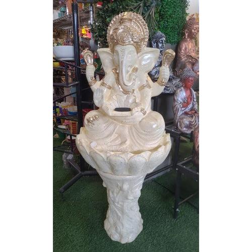 Wonderland Big Ganesh Fountain with Pillar|Floor Standing Fountain|Big Indoor Water Fountain|Large Water Fountain