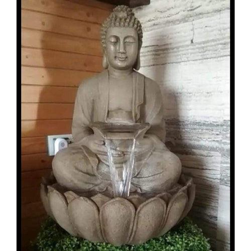 Wonderland 3 feet height Buddha Sitting on Lotus Fountain Indoor/Outdoor Elegance