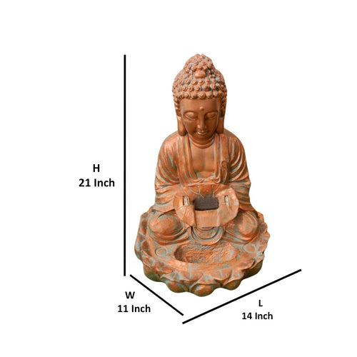 Wonderland 21 inch Buddha Fountain | Made of Fiber |for Outdoor and indoor use