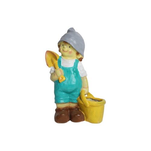 Wonderland resin boy with bucket | garden planter | garden pots