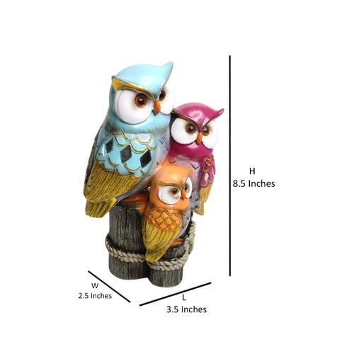 Wonderland Colorful Owls Resin statue, table decoration, home décor, gifting