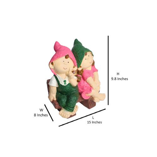 Wonderland Two Elves sitting on Bench 3 (Green & Pink) |
Enchanting Children's Statue for Balcony and Home Décor