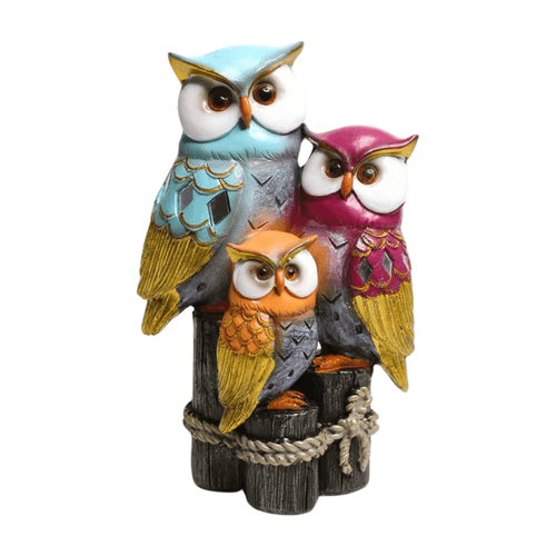 Wonderland Colorful Owls Resin statue, table decoration, home décor, gifting