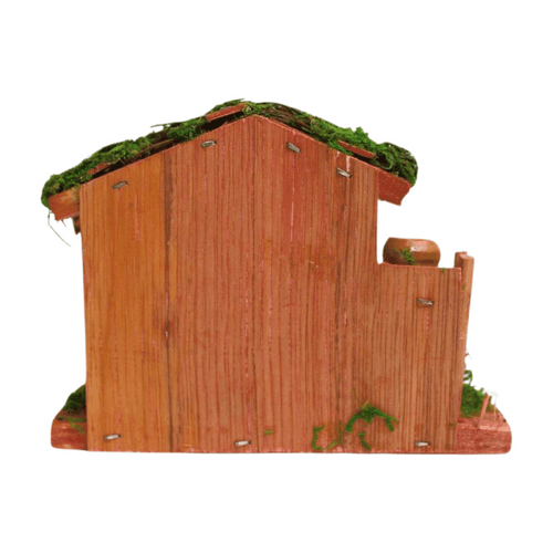 Wonderland Wooden hut stable Christmas crib nativity, resin, decoration