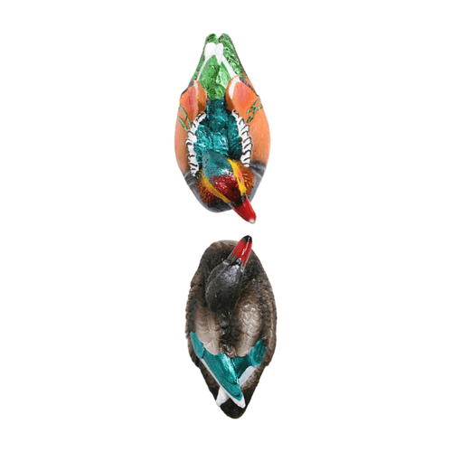 Wonderland SET of 2 Floating Mandarin Ducks Statue, made of resin, small size, perfect for ponds, water body or decoration