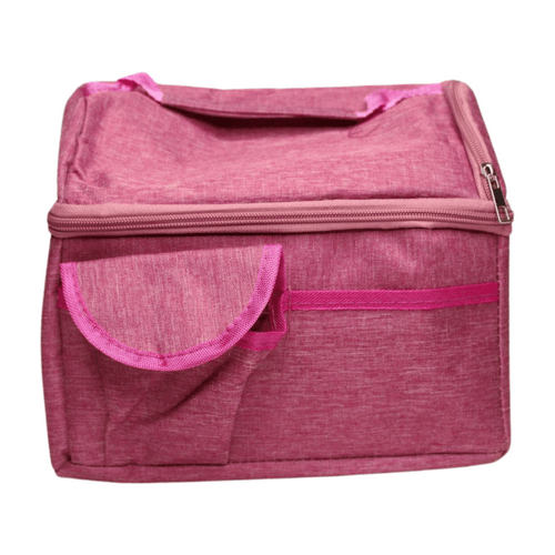 Wonderland Double layer lunch bag,large capacity insulated (Pink)