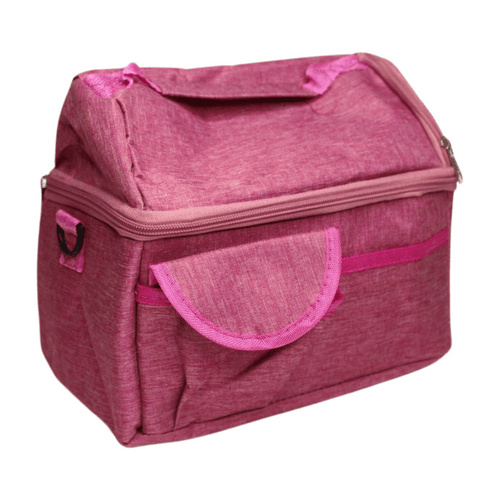 Wonderland Double layer lunch bag,large capacity insulated (Pink)