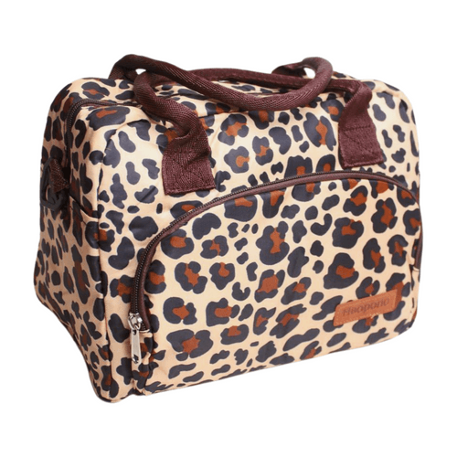 Wonderland Thermal insulated reusable tote lunch bag, leopard print