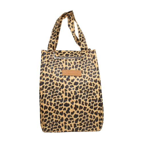 Wonderland Thermal insulated canvas tote lunch bag(Brown Tiger Print)